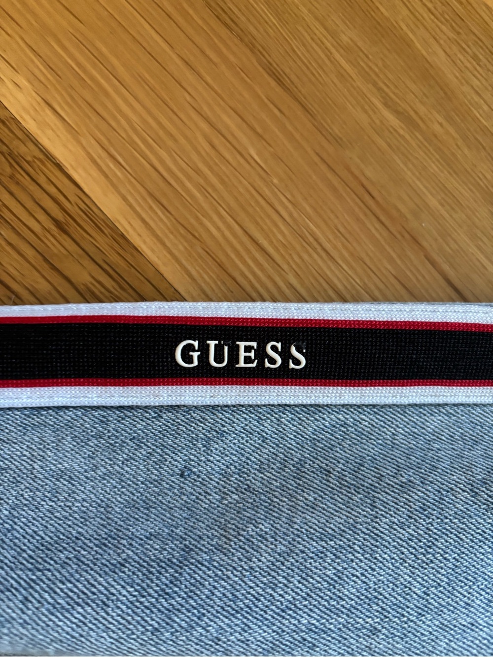 GUESS - Light Blue Denim Jacket with Branded Sleeve Stripes - y2k - S - Picture 10 of 10